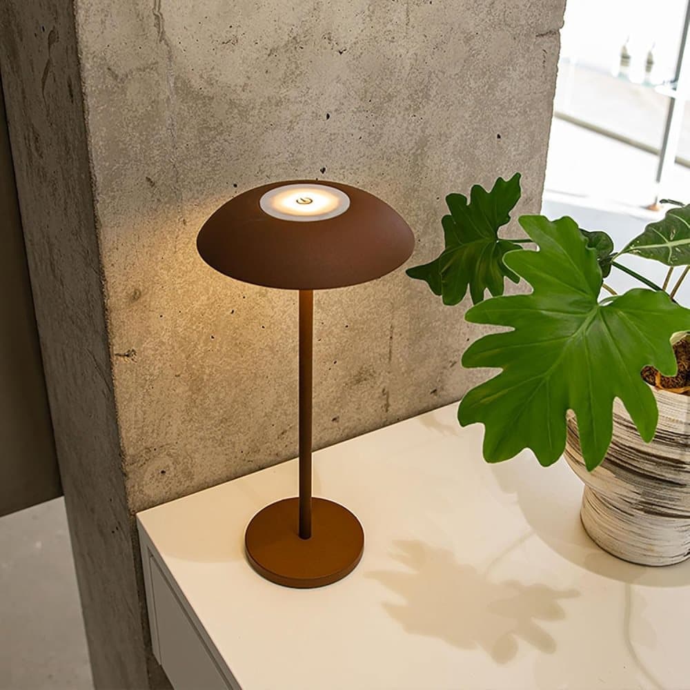 Rechargeable Wireless LED Table Lamp with Adjustable Brightness, 2600mAh Battery, Portable Bedside Lamp, White