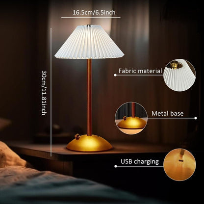 Portable LED Table Lamp with 3 Brightness Levels, USB Desk Lamp for Bedside Dining Table and Desk, White