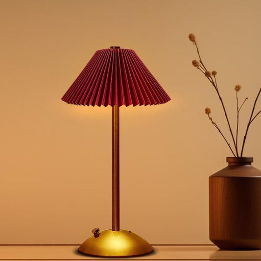 Portable LED Table Lamp with 3 Brightness Levels, USB Desk Lamp for Bedside Desk Dining Table, Red