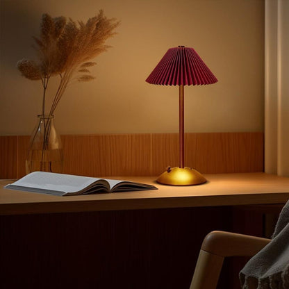 Portable LED Table Lamp with 3 Brightness Levels, USB Desk Lamp for Bedside Desk Dining Table, Red