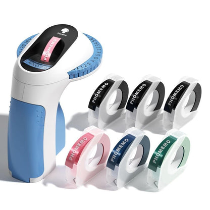 3 rolls of label tape, portable 3D label printer for home, easy to use, Blue