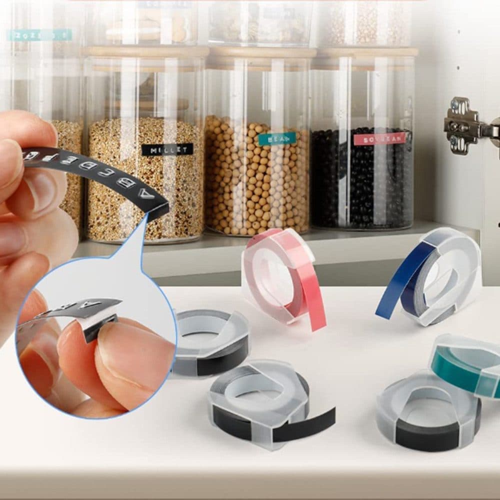3 rolls of label tape, portable 3D label printer for home, easy to use, Blue