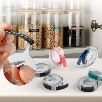 3 rolls of label tape, portable 3D label printer for home, easy to use, Blue