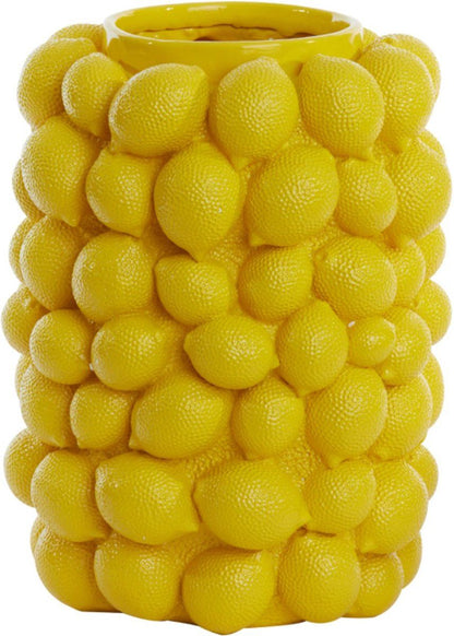 31 cm Yellow Lemon-Shaped Decorative Flower Vase, Botanical Home Decor