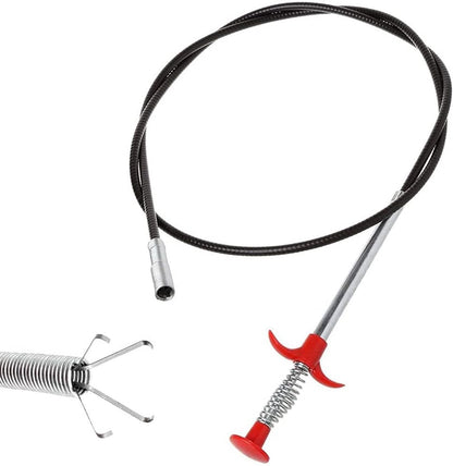 Sink plunger - Flexible drain cleaner - Gripper with 4 claws - For kitchen sink and bath - Retractable poles (160 cm)