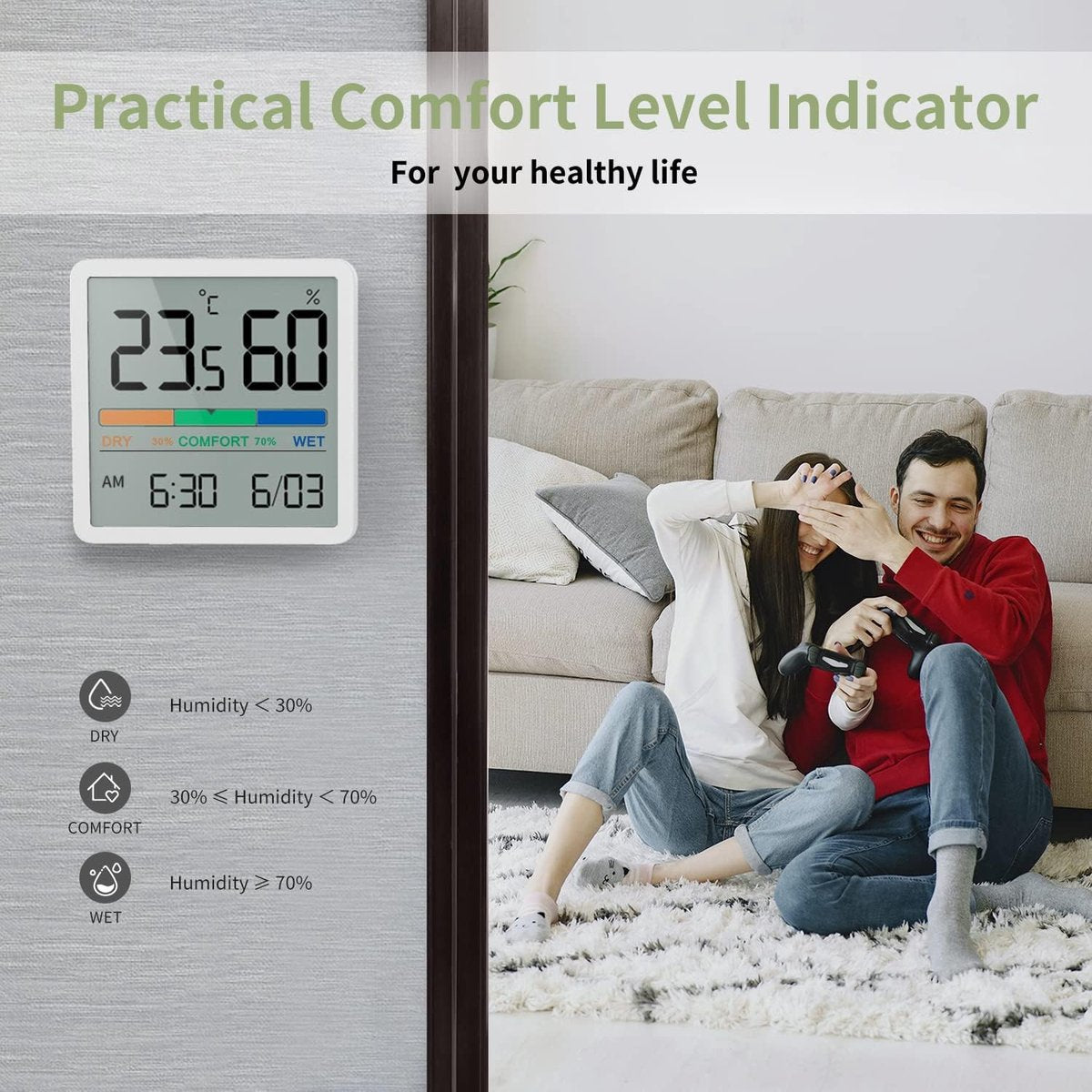 Professional Hygrometer - Thermometer - Digital Thermometer - Humidity Meter - Indoor Thermometer - Portable - High Precision - High Quality - Very Suitable for Garden / Garden Furnishing