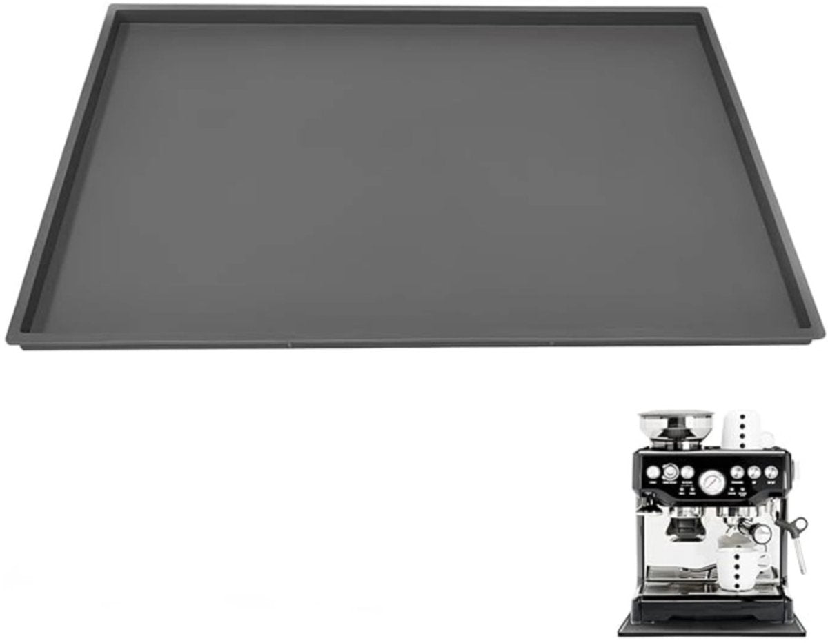 Silicone mat under coffee maker - 48x30cm - non-slip mat for coffee maker - barista accessories - grey