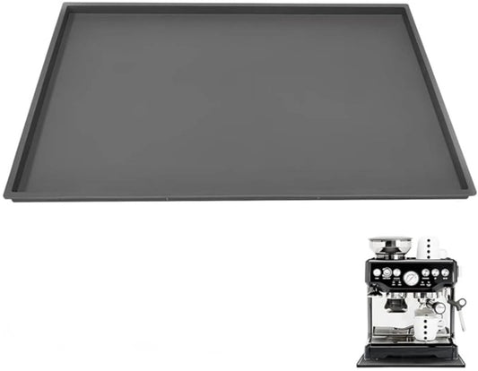 Silicone mat under coffee maker - 48x30cm - non-slip mat for coffee maker - barista accessories - grey