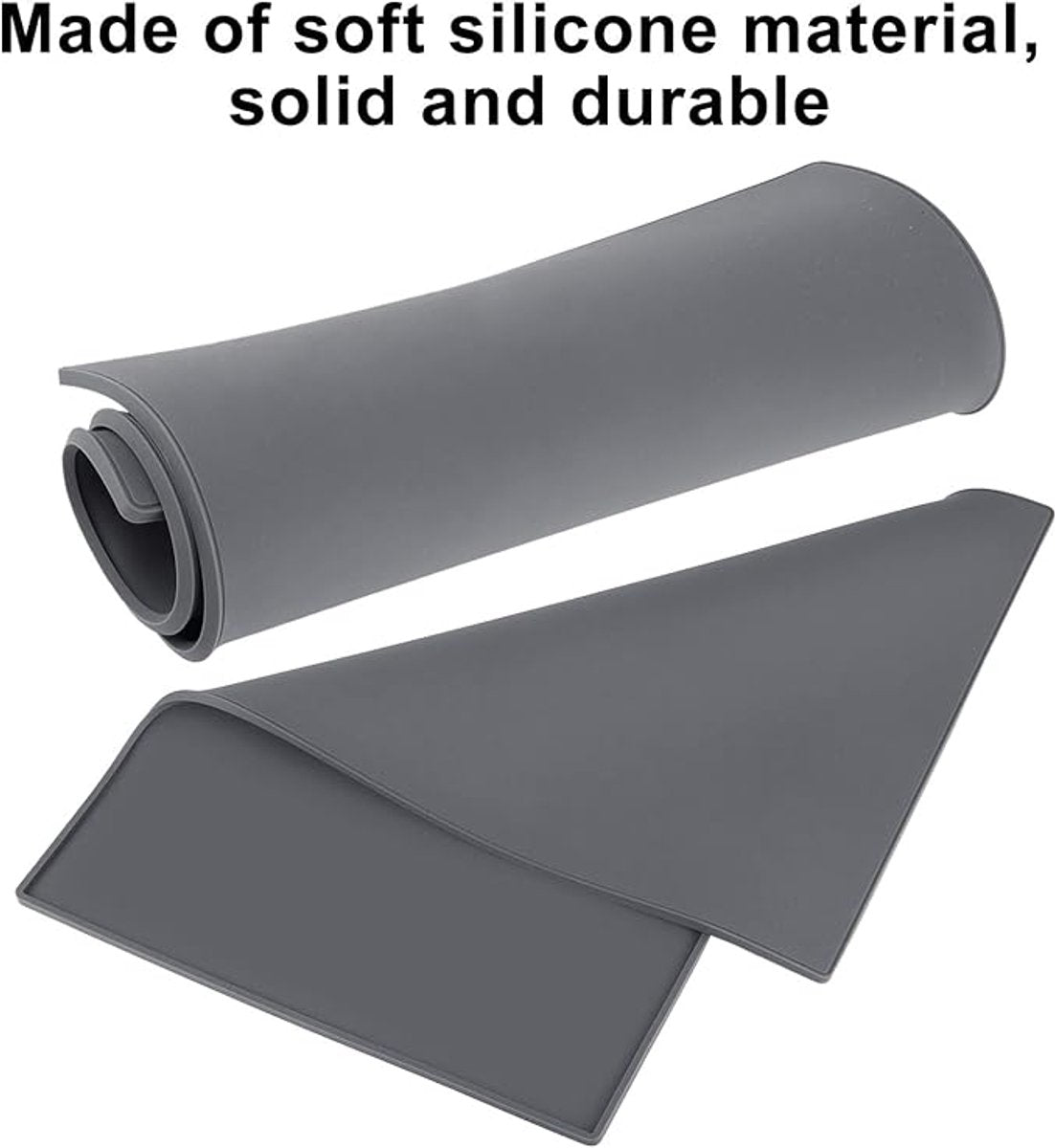Silicone mat under coffee maker - 48x30cm - non-slip mat for coffee maker - barista accessories - grey
