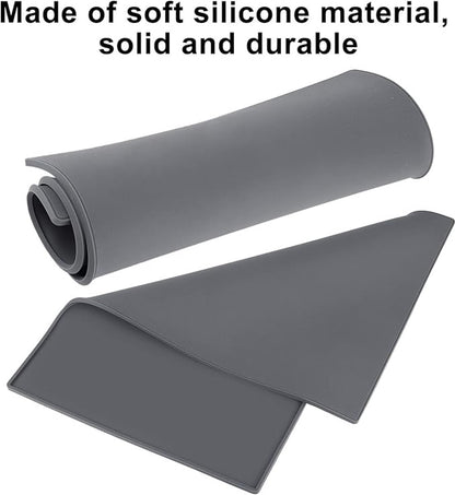 Silicone mat under coffee maker - 48x30cm - non-slip mat for coffee maker - barista accessories - grey