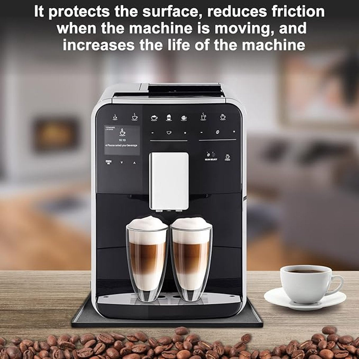 Silicone mat under coffee maker - 48x30cm - non-slip mat for coffee maker - barista accessories - grey
