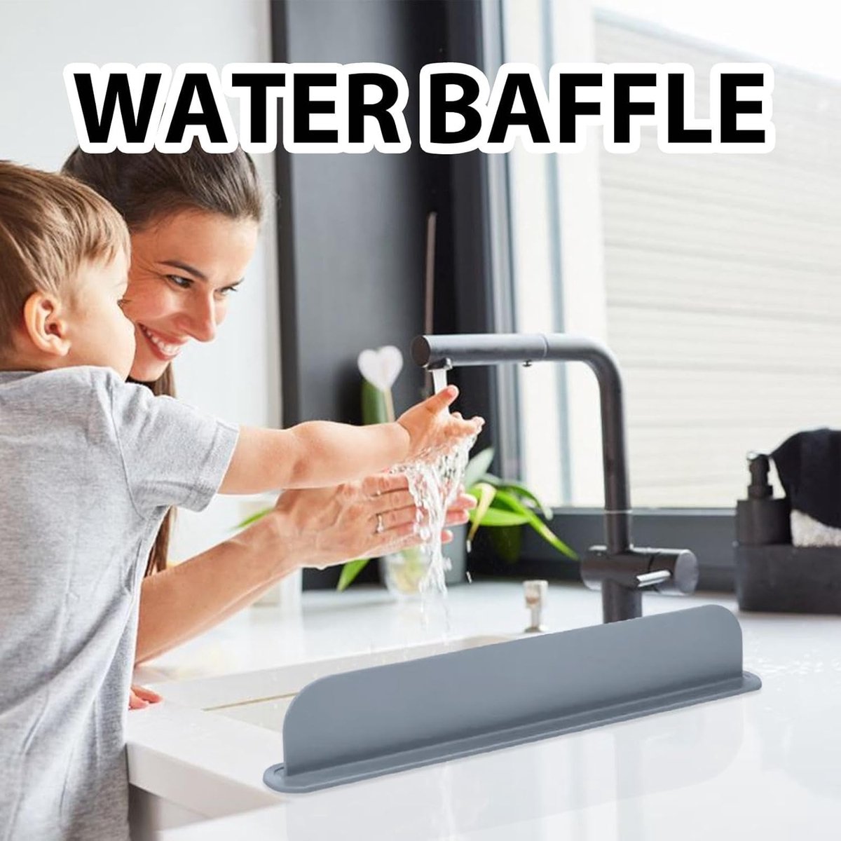 Sink Protection Mat - Countertop Accessories - Silicone Mat for Faucet - Sink - Drying Mat - Against Water - Kitchen Countertop Drying Mat - Kitchen Sink Splash Guard - For the Kitchen Faucet Basin - Reusable - Anti-Splash - Grey