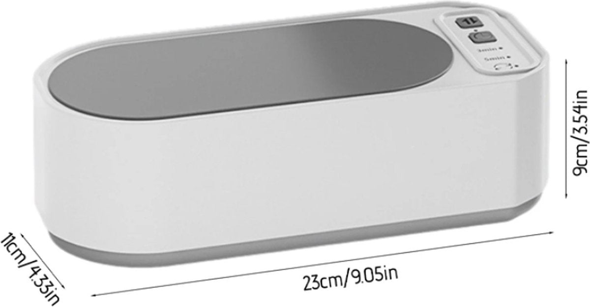 Ultrasonic Cleaner - 15 W - 360º - 50000 Hz - Cleaning Device for Glasses and Jewelry - USB Charging - For Cleaning Jewelry, Watches, Glasses, Rings, Necklaces, Razor Blades, Dentures, Tableware - White - 1 Piece