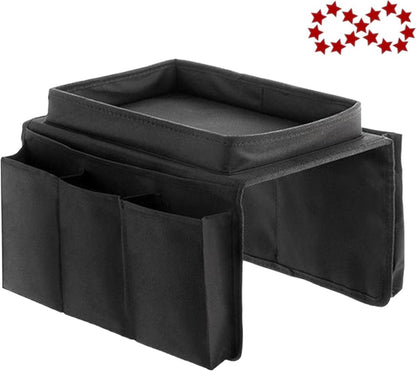 Sofa Tray with Organizer – Armrest Tray – Black
