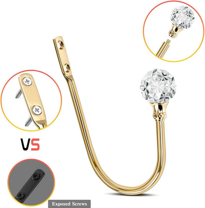 Curtain Tiebacks - 4-Piece Curtain Holders - High Quality - Curtain Tieback Hook - Tiebacks for Curtains - Curtain Bracket - Curtain Tie - For Curtains - Curtain Accessories - Drilling & Installation - Robust and Durable - Gold