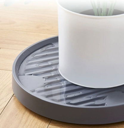 Round Flowerpot Mover - 19.3 Cm - Rolling Plant Pallet - Round Dark Grey Saucer With 4 Wheels - Plant Stand Planter Caddies - For Moving Potted Planters - For Garden, Patio, Courtyard, Terrace - Load Capacity 40 Kg - 1 Piece