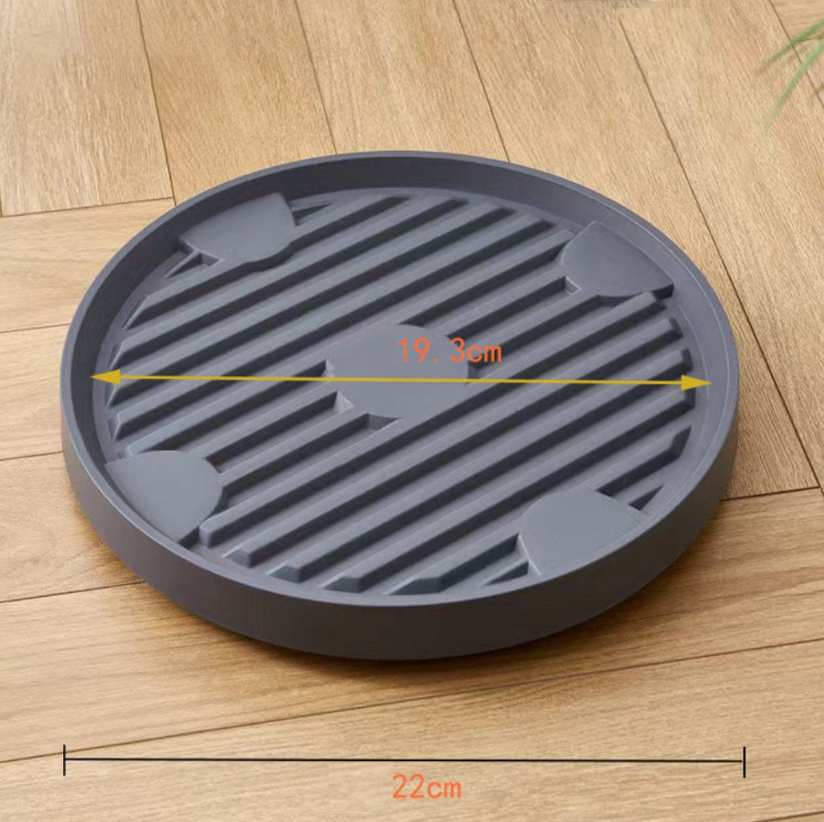 Round Flowerpot Mover - 19.3 Cm - Rolling Plant Pallet - Round Dark Grey Saucer With 4 Wheels - Plant Stand Planter Caddies - For Moving Potted Planters - For Garden, Patio, Courtyard, Terrace - Load Capacity 40 Kg - 1 Piece