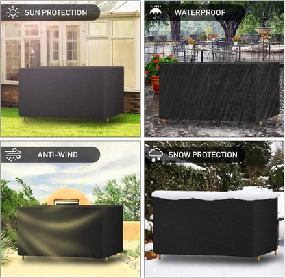 Garden Furniture Cover - 180*150*80cm - Table Cover Garden Furniture Cover - Waterproof & Dustproof - UV Resistant - Weatherproof - 210D Oxford - Tear Resistant - Garden Table Covers - Cover For Garden - Protective Cover For Garden Furniture - Sturdy & Du