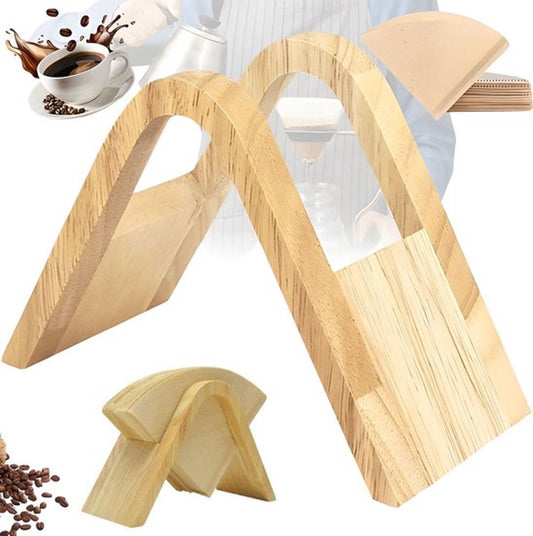 Wooden Coffee Filter Holder - Filter Coffee - Coffee Filter Holder - Filter Bag Holder - Suitable for All Filters - Espresso - Barista - Coffee Making - Barista Essentials - Enjoy Delicious Coffee - For Home, Office, Cafe, Hotel, etc.