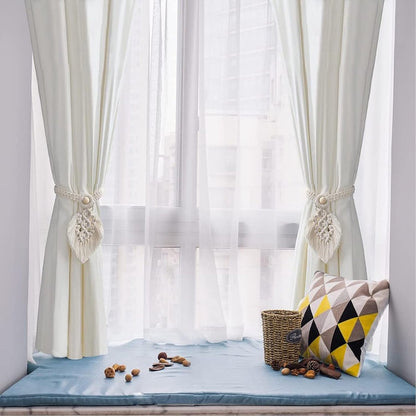 Curtain Holders - 4 Pieces - Curtain Tieback Hook - Curtain Cords - Curtain Drawstring - Holdback Tiebacks - Tiebacks - Buckles for Curtain Clamps - Home Decor - For Home/Bedroom/Office/Hotel/Window Decor - Beige