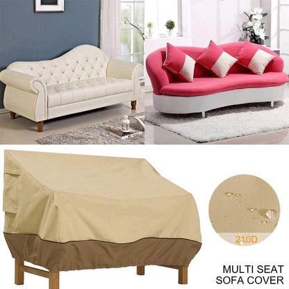 Garden Bench Cover - Protective Cover for 2-Seater Garden Bench - Bench Cover - Waterproof Garden Bench Cover - 210D Oxford - Windproof - Waterproof - Tear-Resistant - Beige - 147 x 83 x 79 cm
