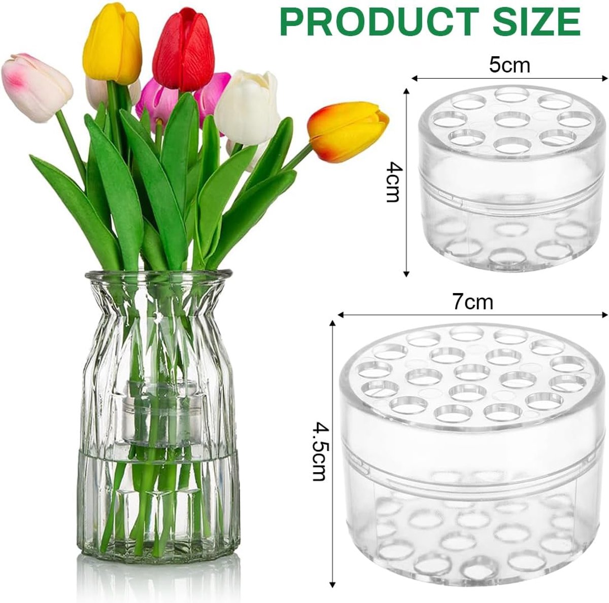 4 pieces - Bouquet Twister - Flower Holder - Rotating Flower Holder - Reusable Flower Holder - Stem Holder - Flower Arranging - DIY Flower Arrangement Stand - Flower Arranging Tools - Bouquet Supplies - 9 holes/19 holes - Transparent