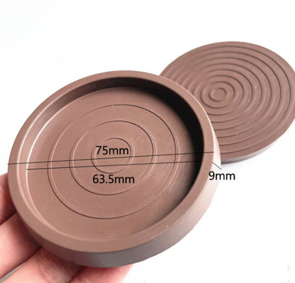 4 Pieces - Non-Slip Furniture Pads - Rubber - Brown - Round - For Floor and Furniture Protection - Suitable for Bed Sofa Stoppers - 75*75*9mm