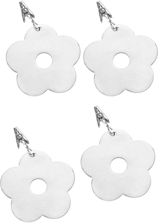 Table Weights - 4 pieces - Heavy Tablecloth Weights - Stainless Steel - Tablecloth Weights - Flowers