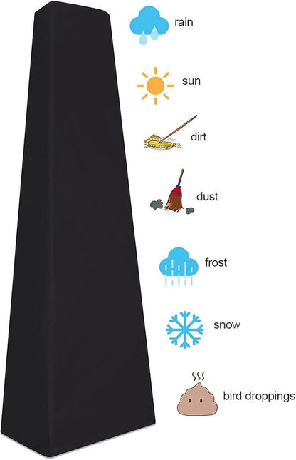 Patio Heater Cover - Heavy-Duty Waterproof Porch Cover - Patio Heater Cover - Pyramid Style Heated Umbrella Cover - Dust Cover for Outdoor Use - Heater Cover - for Pyramid Torch Patio Heaters - 221x53x61cm - Black