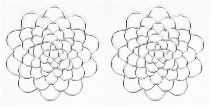 Flower Arrangement Holder Set - 2 Pieces - Flower Stand - Stainless Steel - Metal Wire Flower Arranger - Reusable - Flower Arranging Tool - Flower Grid Organizer - Suitable for Vases, Flower Stems and Bouquets - 15cm - Silver