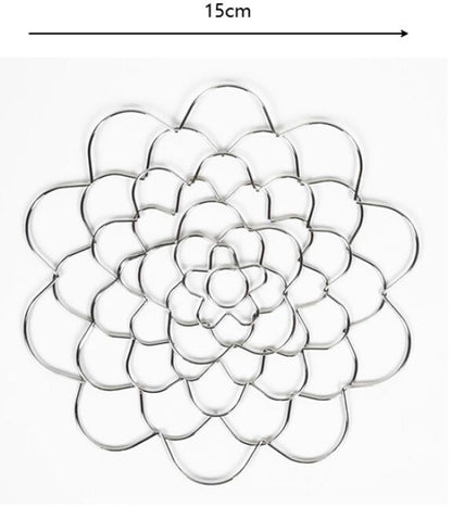 Flower Arrangement Holder Set - 2 Pieces - Flower Stand - Stainless Steel - Metal Wire Flower Arranger - Reusable - Flower Arranging Tool - Flower Grid Organizer - Suitable for Vases, Flower Stems and Bouquets - 15cm - Silver