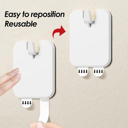 Picture Frame Hangers - 10 Pieces - Hanging Hook - ABS - Self-Adhesive Hooks - Wall Hooks - Towel Hook - Home Accessories - No Drilling Required - Suitable for Home, Office and Photo Frame Decoration - 6.6*5.1*1.2cm - White