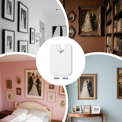 Picture Frame Hangers - 10 Pieces - Hanging Hook - ABS - Self-Adhesive Hooks - Wall Hooks - Towel Hook - Home Accessories - No Drilling Required - Suitable for Home, Office and Photo Frame Decoration - 6.6*5.1*1.2cm - White
