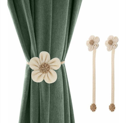 Curtain Holder - 2 Pieces - Curtain Tie Back - Curtain Tie Rope - Magnetic Curtain Cord - Beige - 40 cm