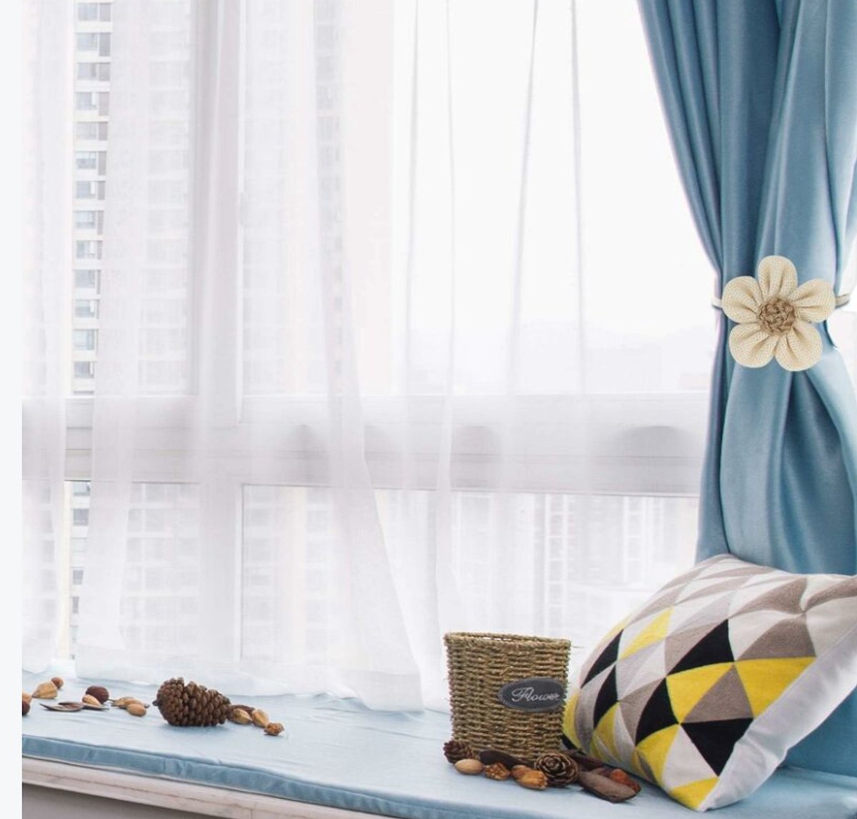 Curtain Holder - 2 Pieces - Curtain Tie Back - Curtain Tie Rope - Magnetic Curtain Cord - Beige - 40 cm
