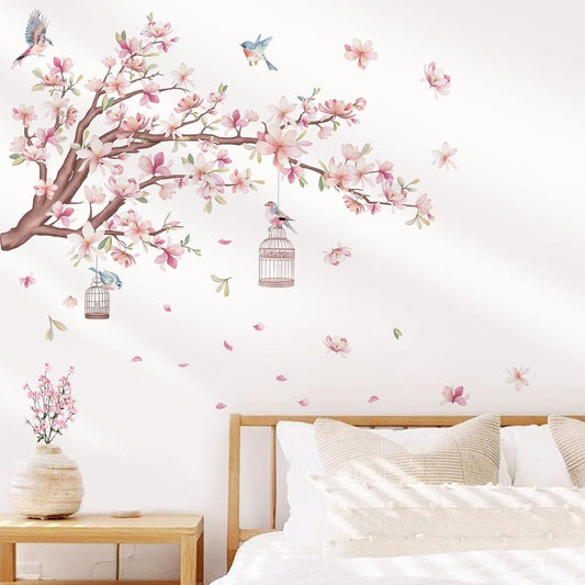 Wall sticker - living room decoration wall - Wall decoration - for living room bedroom - 30*60cm - Branch Birds Flowers Wall sticker - PVC - colorful
