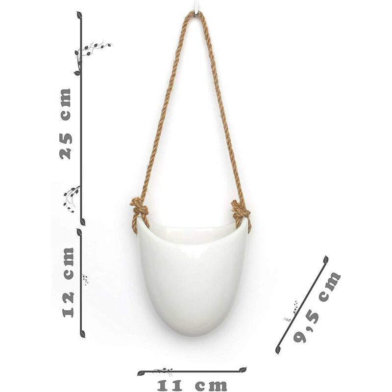 Fei Yu 3-Pack White Ceramic Wall Pots