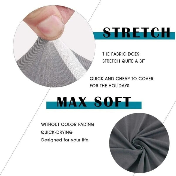 Set of 6 Universal Stretch Chair Covers - Modern - Grey