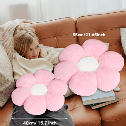 Green Flower Pillow-Daisy Pillows Decorative Throw Pillows,15.7In Cute Flower Shaped Pillow for Bed & Classroom, Fun Throw Pillows Floor Cushions for Home Sofa Chair Couch Decor