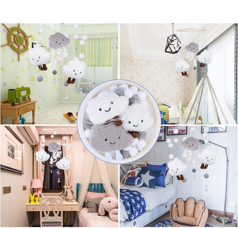 Baby Crib Mobile Music Box Pendant Clock Bedside Safe Toy for Infants, Compatible with YUX, Gray