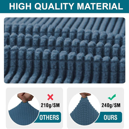 3 Piece T Cushion Sofa Slipcovers Thick Couch Cover Furniture Protector Stretch T Cushion Sofa Covers for 2 Cushion Couch with 2 Individual T Cushion Covers Washable (Blue, Loveseat X-Large)