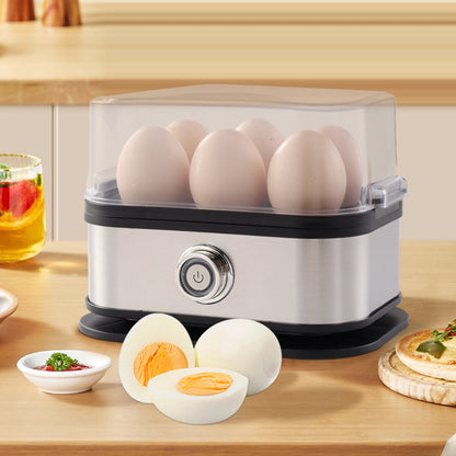 Electric Egg Boiler - Egg Boiler 6 Eggs - Made of Stainless Steel - Intelligent Steamer with Automatic Shut-Off