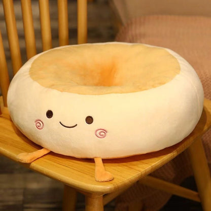 Round Seat Cushion - Round Chair Cushion - Donut Seat Cushion - Cute and Soft Decorative Cushion - Cartoon Design - Suitable Chairs for Bedrooms, Schools and Offices - 38*38*14cm (Smile Style)