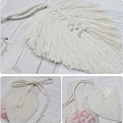 Curtain hooks - 2 sets of hand-woven curtains - curtain cords and curtain leaves