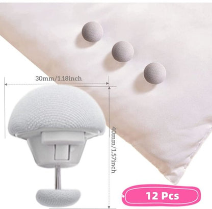 Duvet cover clips - 12 pieces - Duvet cover holders - Non-slip duvet cover clips - Suitable for blankets, sheets, curtains, socks, mattress covers - White