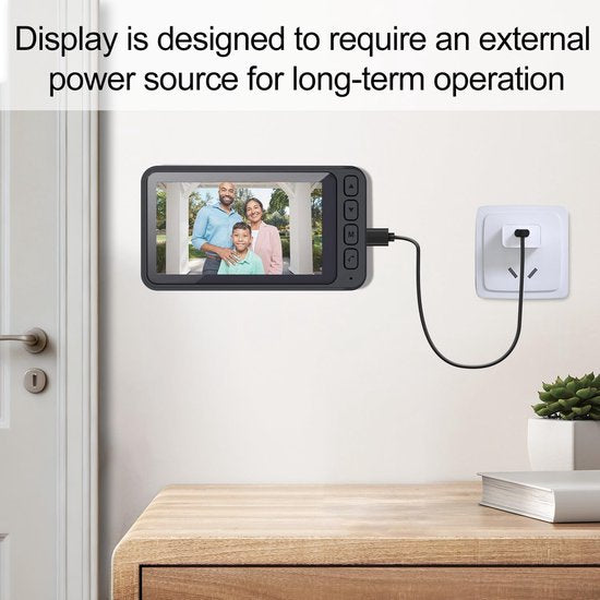 Wireless Doorbell with Camera - 1080P Image & 4.5 Inch Screen - No WiFi Required - Range Up to 120m - Night Vision