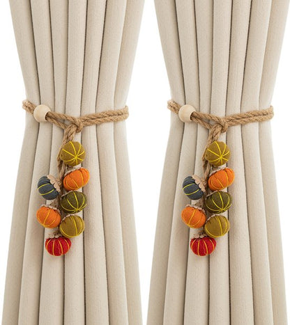 Curtain Bows - Cute Cartoon Pumpkin Curtain Bows - Christmas and Halloween Curtain Hooks