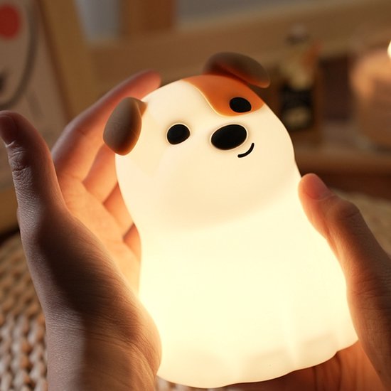 Night Light - Dog Night Light - USB - Touch Dimming - Baby Room/Bedroom Light - Pet/Children's Night Light - Adjustable in Seven Colors