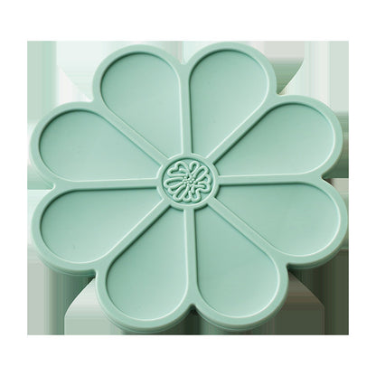 Silicone Mat - Heat Insulation & Anti-slip - Five Colors - Comes with Gold Stand - Flower Shape