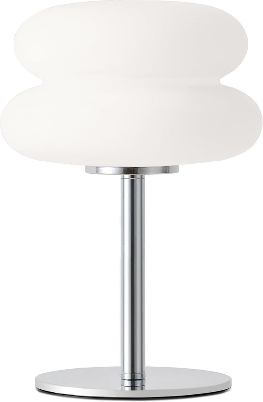 White mushroom lamp, mid-century modern bedside lamp, dimmable retro egg tart bedside lamps, atmospheric home lighting, cute bedroom and living room lamps (no glass)